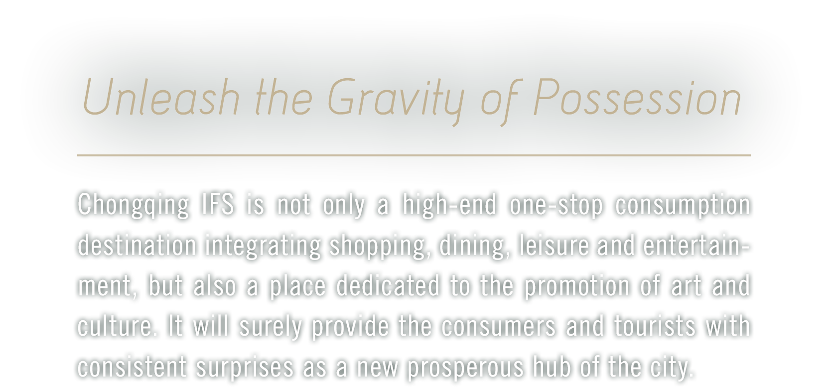 Unleash the Gravity of Possession 牵动你的消费体验